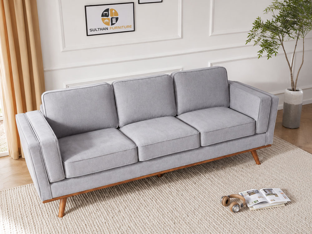 sofa kayu jati juwita tampak sudut atas scandinavian minimalis